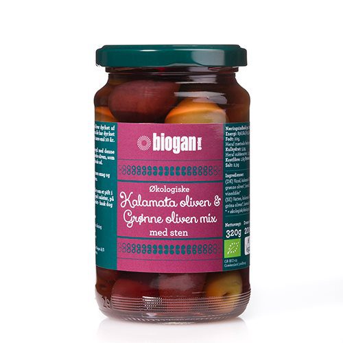 Kalamata Ø oliven & grønne oliven m. sten