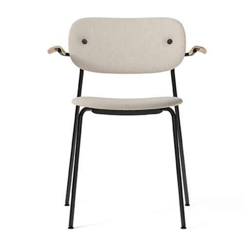 Menu Co Chair fully upholstered with armrest Black Doppiopanama T14012-004