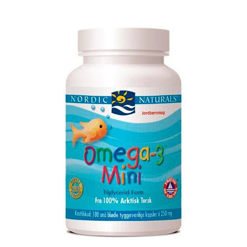 Omega 3 mini m. jordbærsmag