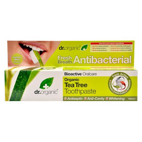 Tandpasta Tea Tree Dr. Organic Indeholder fluor