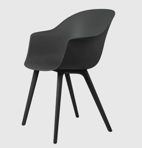 Gubi Bat Dining Chair, Plastic edition Black