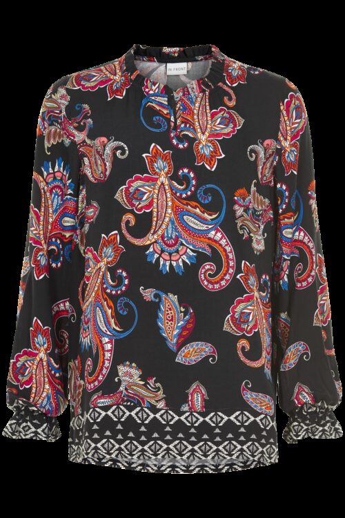 IN FRONT CHILLI BLUSE 13528 (Black 999, S)