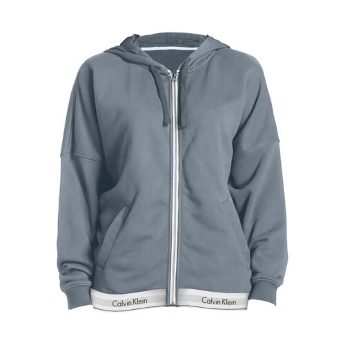 CALVIN KLEIN LINGERI FULL ZIP HOODIE 6030E SWY (Pewter, M)