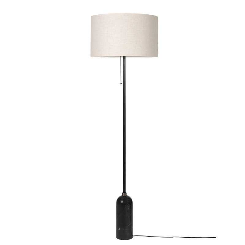 Gubi Gravity Gulvlampe sort marmor (Canvas)