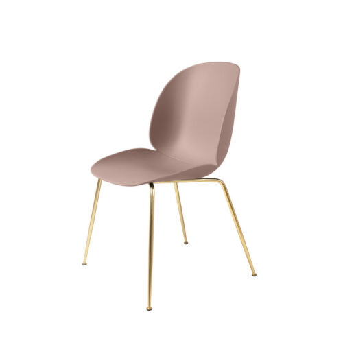 Gubi Spisestol Beetle Conic Base Sweet Pink, Uden Polstring (Messing)