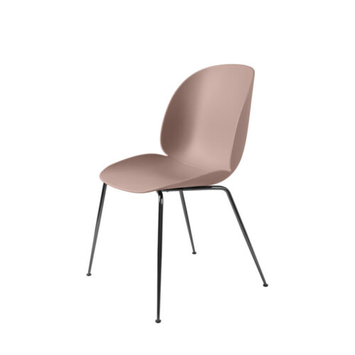 Gubi Spisestol Beetle Conic Base Sweet Pink, Uden Polstring (Sort krom)