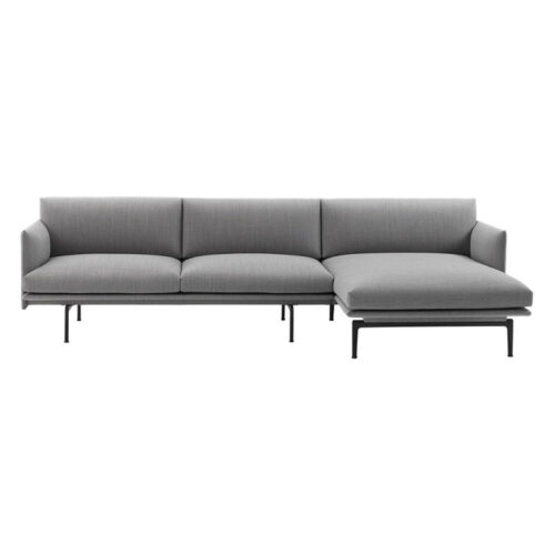 Muuto Outline Chaiselongsofa Kvadrat Fiord 151 Grå (Højre)