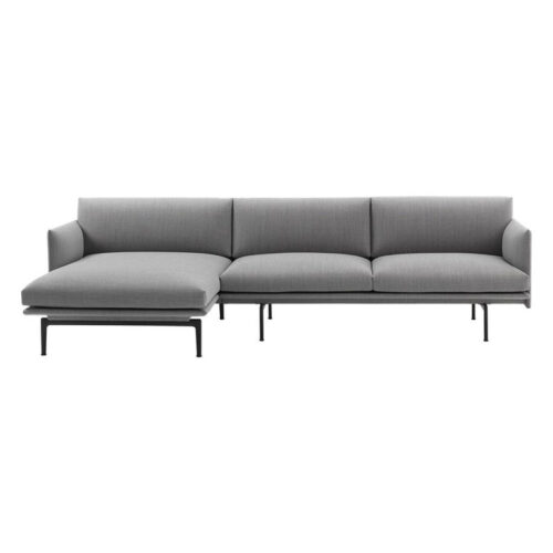 Muuto Outline Chaiselongsofa Kvadrat Fiord 151 Grå (Venstre)