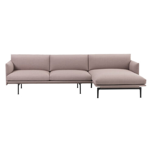 Muuto Outline Chaiselongsofa Kvadrat Fiord 551 Rose (Højre)