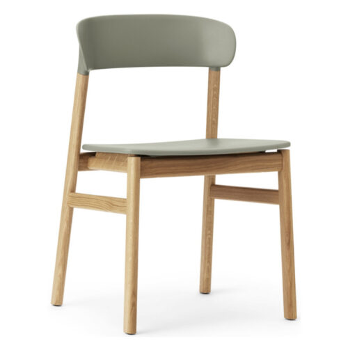 Normann Copenhagen Herit Spisebordsstol Uden Armlæn Eg (Støvet grøn)