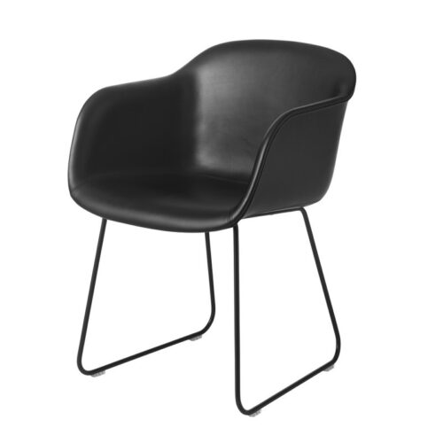 Muuto Fiber Chair Sled Base (Sort Læder)