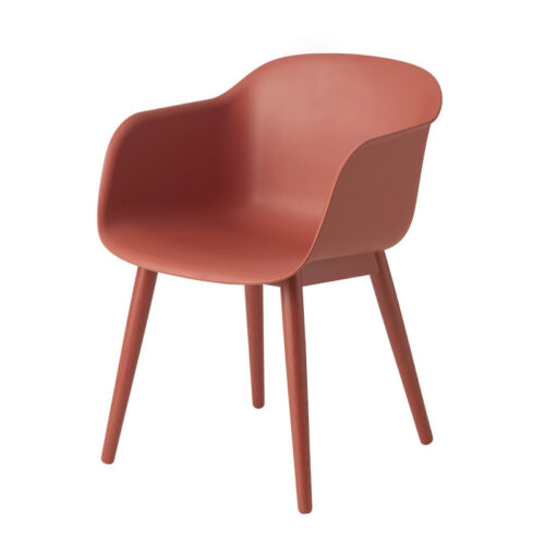 Muuto Fiber Chair Wood Base (Dusty Red)