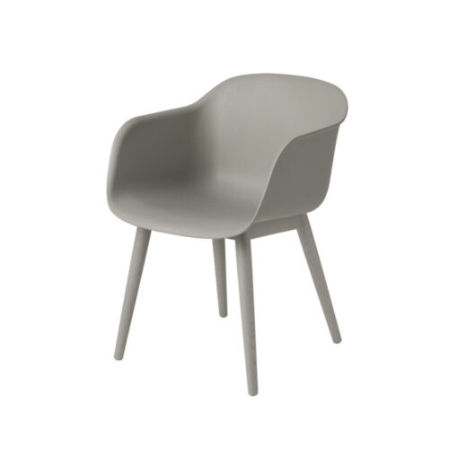 Muuto Fiber Chair Wood Base (Grå/Grå)