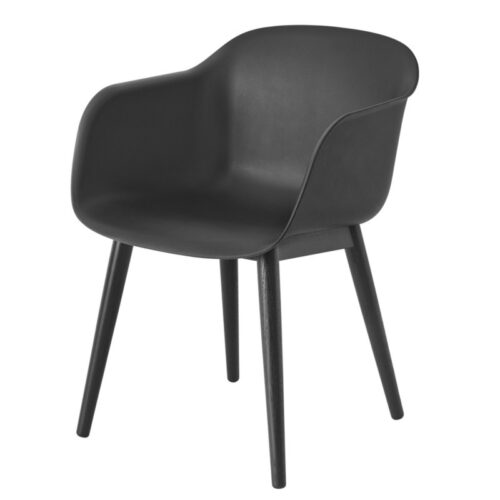 Muuto Fiber Chair Wood Base (Sort)