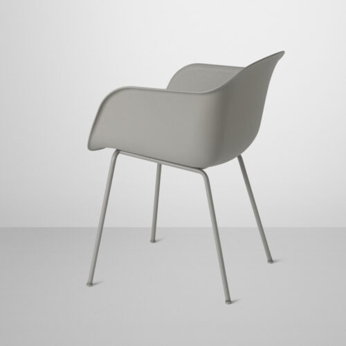 Muuto Fiber Chair Tube Base (Grå/Grå)