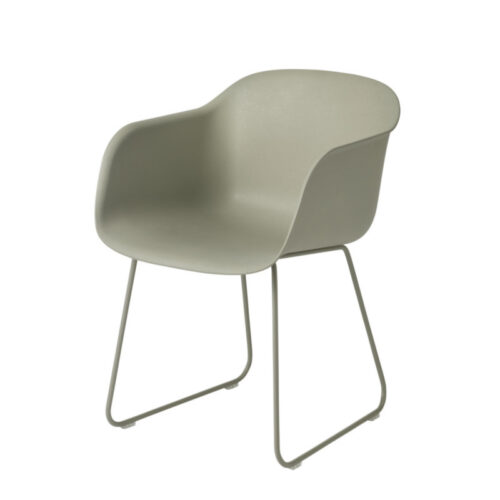 Muuto Fiber Chair Sled Base (Dusty Green/Dusty Green)