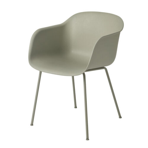 Muuto Fiber Chair Tube Base (Dusty Green/Dusty Green)