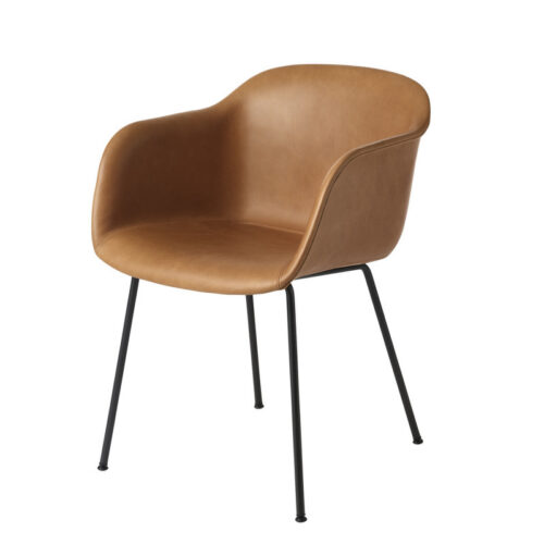 Muuto Fiber Chair Tube Base (Cognac Læder)