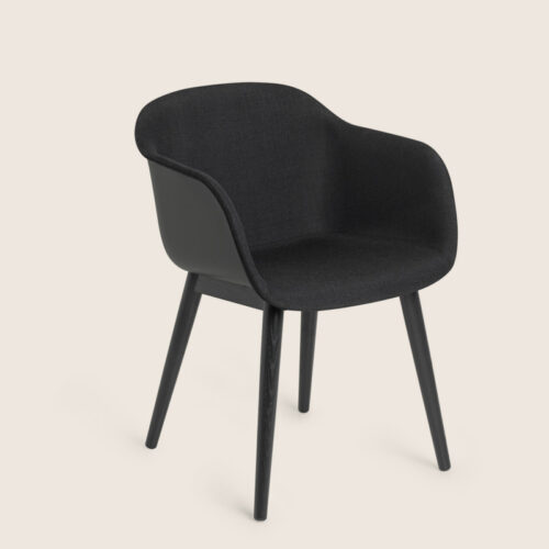 Muuto Fiber Chair Wood Base (Sort/Sort/Remix 183)