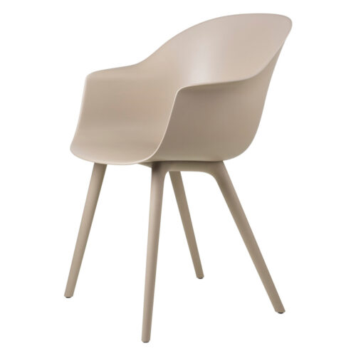 Gubi Bat Dining Chair Un-Upholstered Plastic base Outdoor, Beige