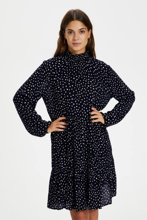 KAFFE BILLIE AMBER KJOLE 10504604 101626 (Black/Chalk Dot, 34)