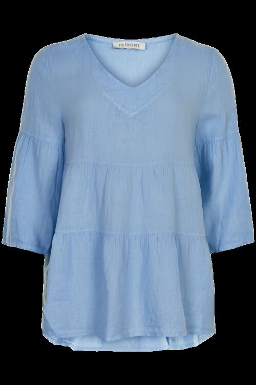 IN FRONT LINO BLUSE 14482 505 (Light Blue 505, L)
