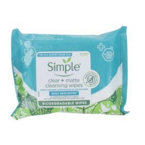 Simple - Clear + Matte Cleansing Wipes