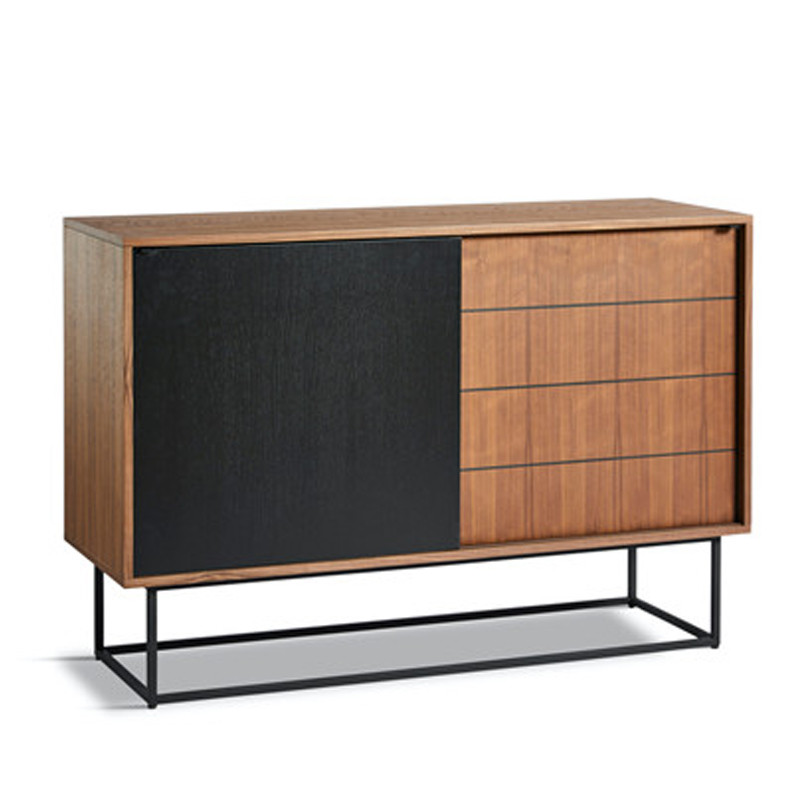 WOUD Virka sideboard Valnød/Sort Høj