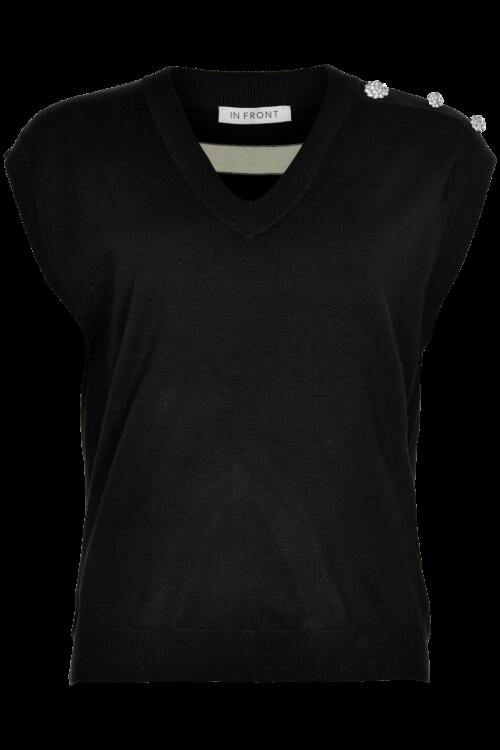 IN FRONT CAMILLE VEST 14652 999 (Black, XXL)