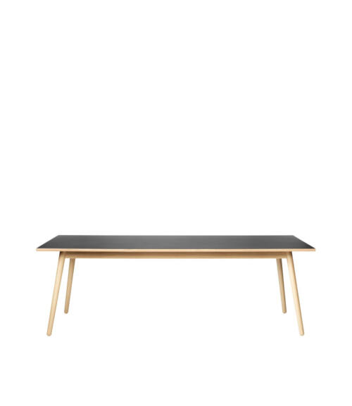 FDB Møbler C35C Spisebord Eg Lakeret Linoleum Sort 4023