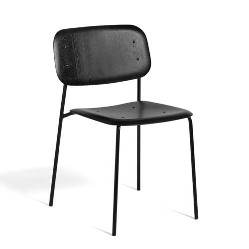 HAY Soft Edge 10 Chair black wb lacquer oak seat black base 2 stole