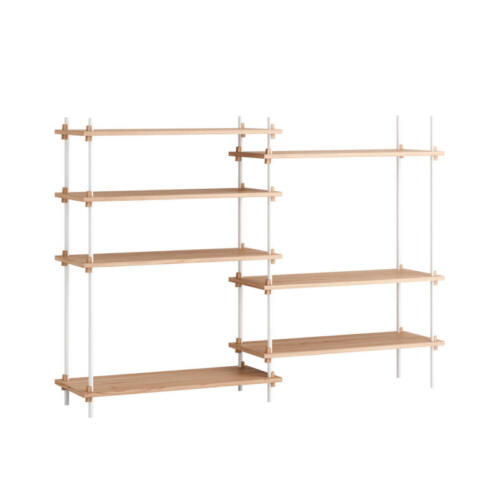 Moebe Reolsystem 06 Medium Double (Hvid/eg)