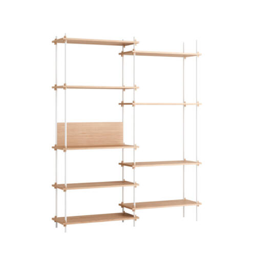 Moebe Reolsystem 07 Tall Double (Hvid/eg)