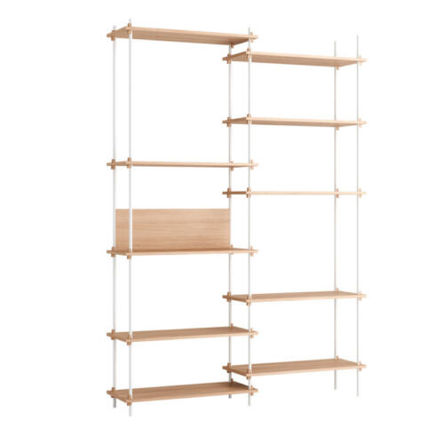 Moebe Reolsystem 08 Extra Tall Double (Hvid/eg)