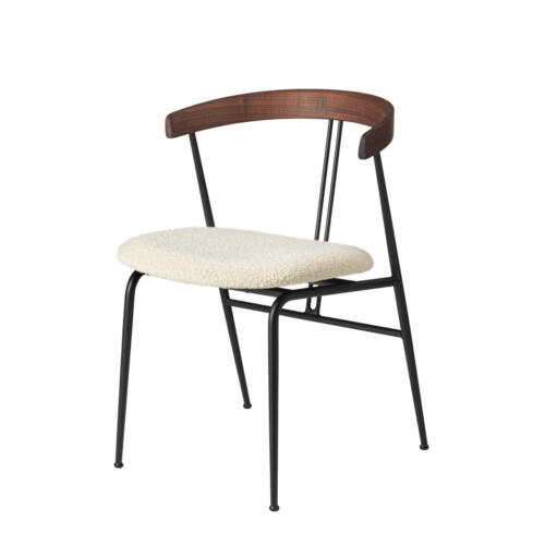 Gubi Violin Dining Chair Seat Upholstered American Walnut Dedar Karakorum 001