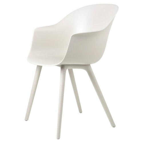 Gubi Bat Dining Chair, Plastic edition Alabaster White