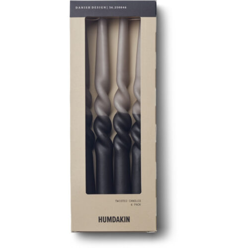 Humdakin Twisted candles, 4 pack Coal stone