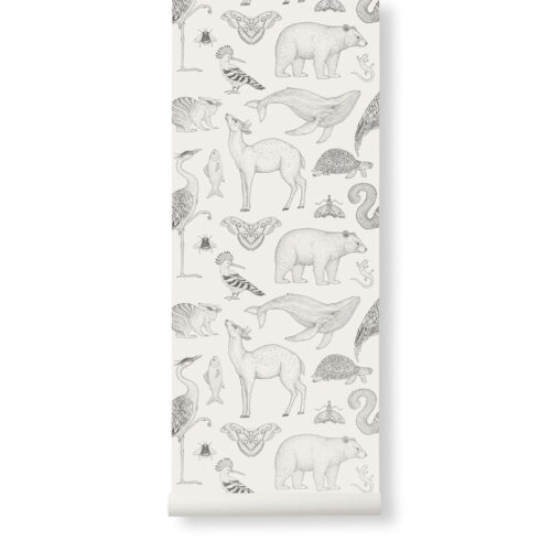 Ferm Living Tapet Katie Scott Animals Off-White