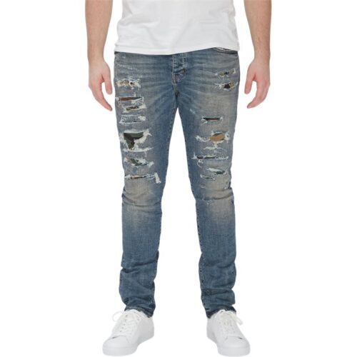 Purple - Mid Indigo Camo Repair Jeans