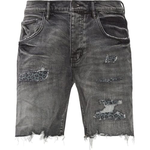 Purple - Black Monogram Leopard Repair Shorts