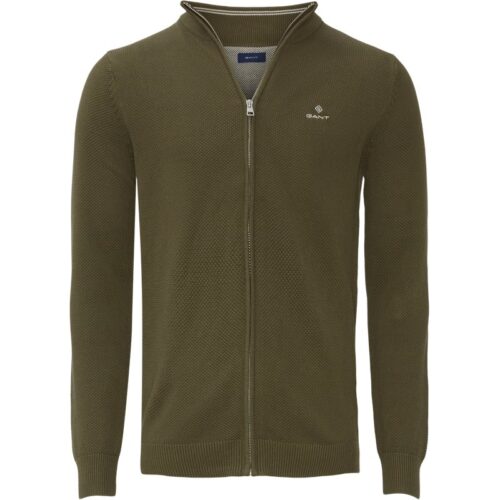 Gant - Pique Zip Cardigan Strik