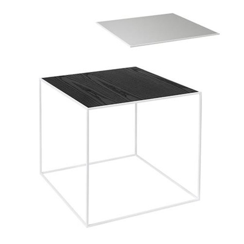 By Lassen Twin 42 Bord hvid base, sort/cool grey