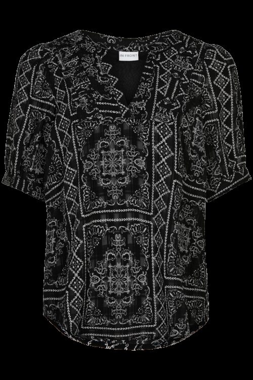 IN FRONT TEXAS BLUSE 14420 999 (Black 999, M)