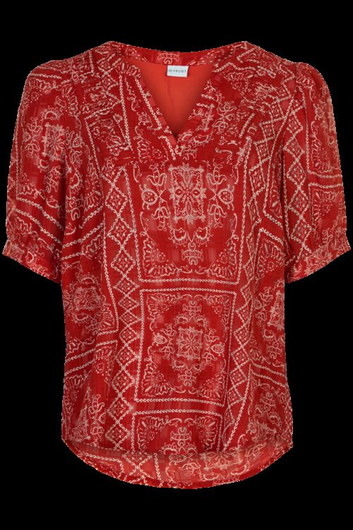 IN FRONT TEXAS BLUSE 14420 201 (Red 201, S)