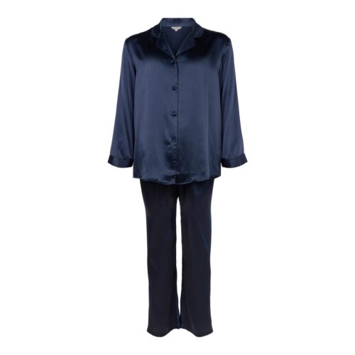 LADY AVENUE PURE SILK BASIC PYJAMAS 25-80112 355 (Indigo, XS)