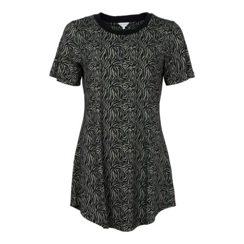 LADY AVENUE SOFT BAMBOO BIGSHIRT 52-1100 331 (Black/Army, XS)