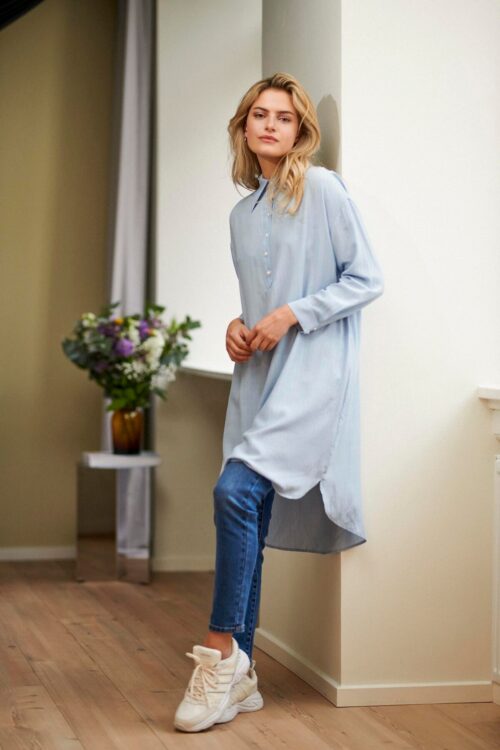 KAFFE KARANA SKJORTE KJOLE 10506378 144209 (Subdued Blue, 36)