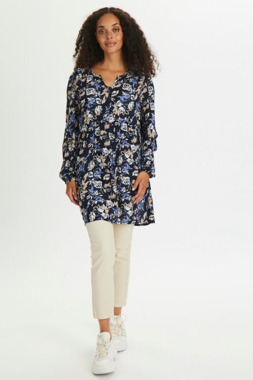 KAFFE KAEKUA AMBER TUNIC 10506332 102416 (Midnight/Sand Flower Print, 34)