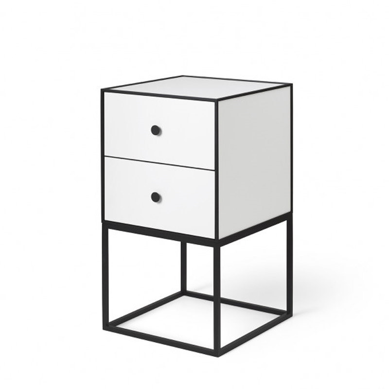 By Lassen Frame 35 Hvid inkl. 2 skuffer og sort base