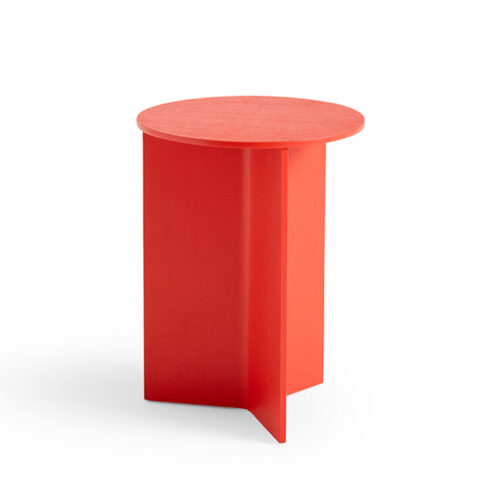 HAY Slit Table Wood Round High Candy Red
